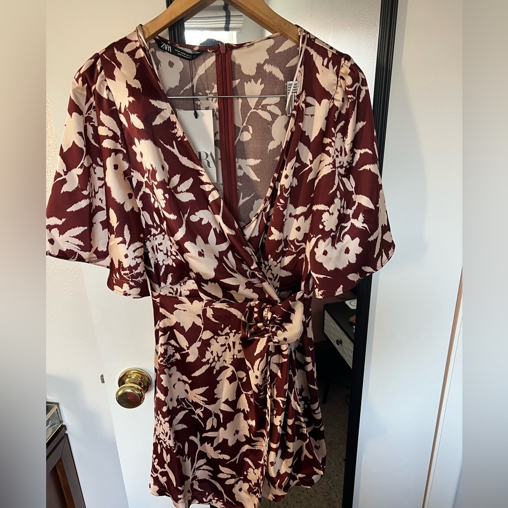 Zara faux wrap mini dress